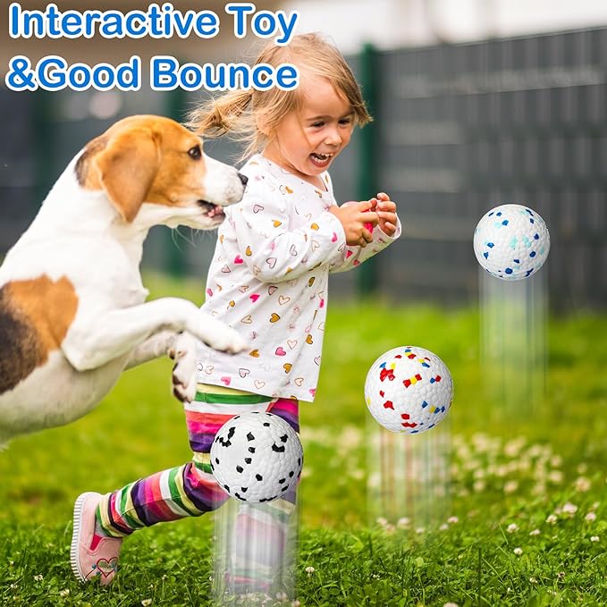 Jenaai 12 Pcs Dog Balls for Aggressive Chewers Tennis Ball 2.9 Inch Indestructible Durable Bouncy Floating Toys Interactive Dog Toys for Large Medium Small Dogs and Puppies(Classic Color)