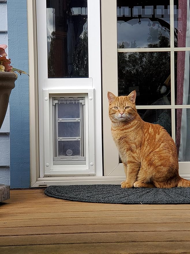 Endura Flap Thermo Panel Dual-Pane Pet Door for Extreme Weather | Premium Insulated Pet Door Solution | Heavy-Duty, Secure, Weather-Resistant | White, Small Flap, 74.75"-77.75" Slider Height