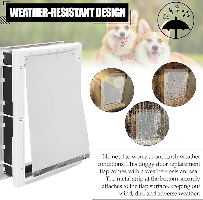 TonGass (2-Pack) Transparent Dog Door Flap Replacement Large Compatible with Ideal Pet Products Ruff Weather Dog Doors Model DSRWXL - 10" x 18" Pet Door Flap - Fit for Large Pets (up to 90 lbs)