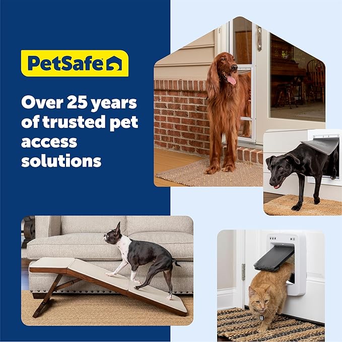 PetSafe Sliding Glass Pet Door - No-Cut DIY Install Doggy Door for Renters - Aluminum Frame - Adjustable Height 75 7/8" to 80 11/16" - Ideal for Large Dogs Up to 100 lb - Bronze