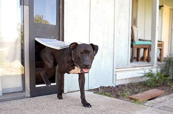 Endura Flap Thermo Panel Dual-Pane Pet Door for Extreme Weather | Premium Insulated Pet Door Solution | Heavy-Duty, Secure, Weather-Resistant | Black, Large Flap, 77.25"-80.25" Slider Height