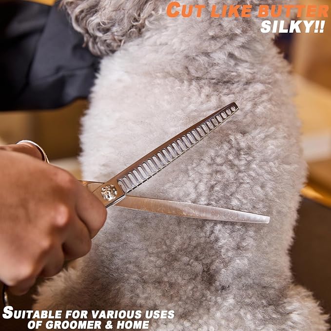High-end Professional Dog Grooming Thinning Scissors Teeth Cutting Blending Shears Pet Texturizing Shears 8 Inch Extremely Very Sharp Stainless Steel Alloy For Cat Other Animals Groomer
