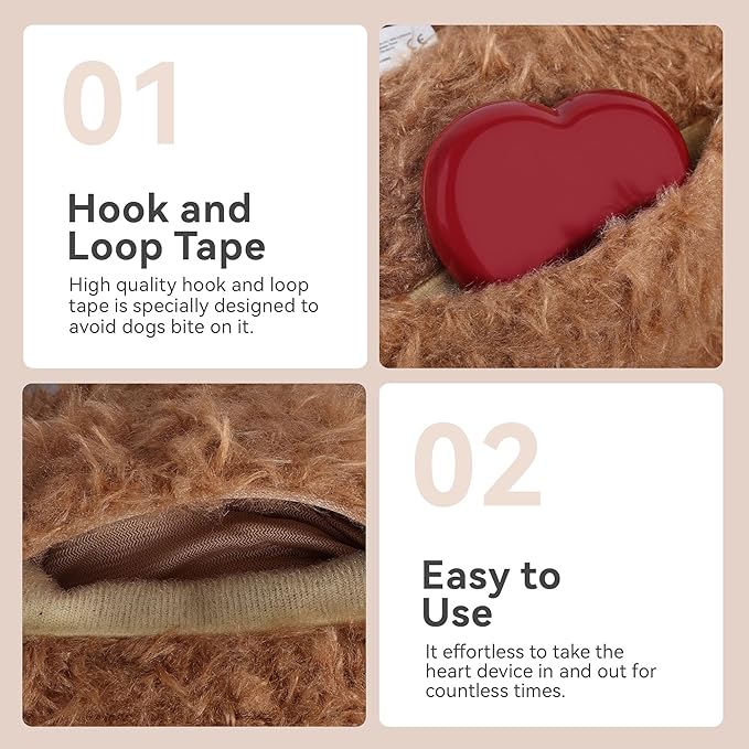 ALL FOR PAWS Heartbeat Dog Toy for Puppy, Snuggling Plush Toy for Dogs Anxiety Relief & Sleep Aid, Stuffed Dogs Toy for Puppy Behavioral Training, Brown Dog