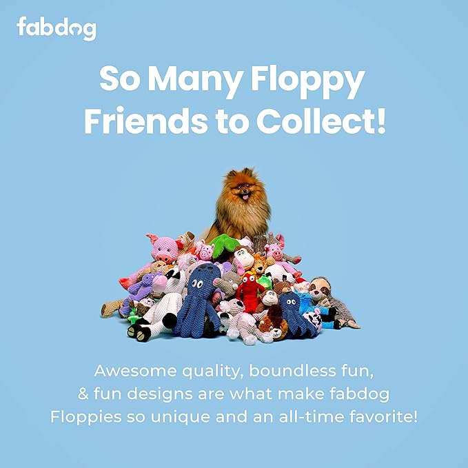fabdog Floppies Plush Dog Toy - Cute & Durable Squeaky Dog Toys - Best Squeak Toy for Puppies and All Breeds | Ideal Pet Gift| Large Octopus
