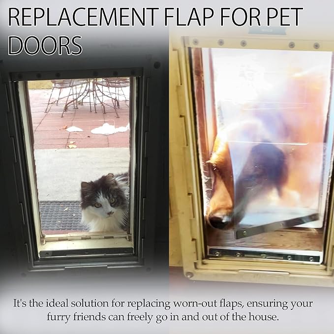 TonGass 15" x 24" Pet Door Flap Extra Large Clear Dog Door Flap Replacement Designed for Ideal Pet Products Ruff Weather Dog Doors Model DSRWXL for Extra Larger Pets (Up to 120 lbs)
