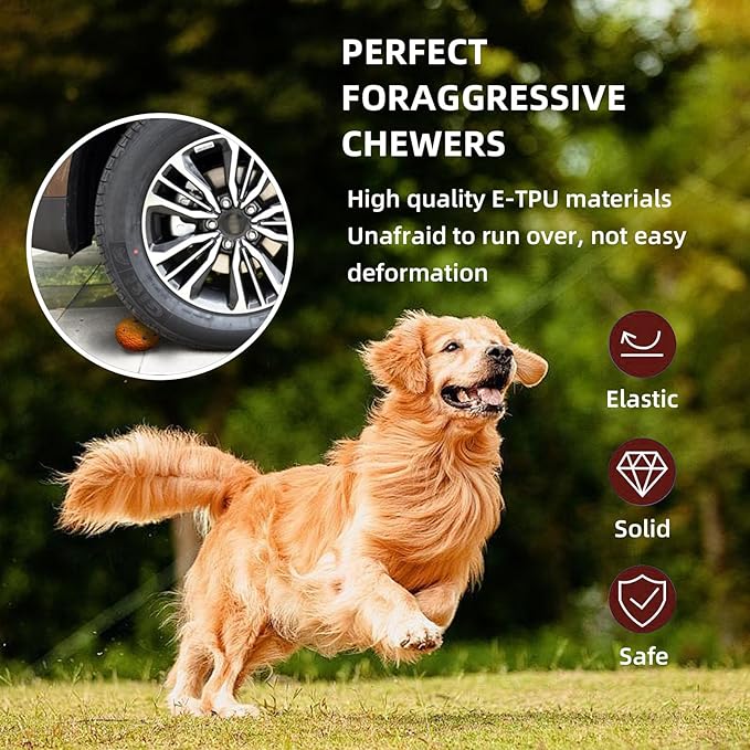 3 Pcs Large size Dog Balls, 3.15"Tennis Ball for Aggressive Chewers, Durable Bouncy Dog Toy Balls, Teething Cleaning Chew Toys, Water Toy Fetch Ball for Large Medium Dog, More Biting-Proof Atom