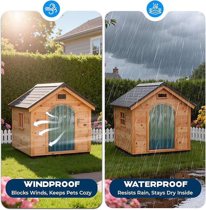 15.7 in x 4.9 ft Dog Door Replacement Flaps, Transparent Vinyl Strips for DIY Doghouse or Cat Door, Weather Resistant, Easy to Cut & Install
