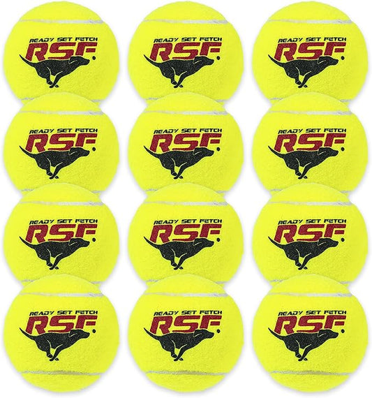 Franklin Pet Supply Co. RSF Squeak Tennis Balls - Dog Toy Squeaks When Squeezed - 12 Pack - for Small, Medium, Large Dogs - Squeaker Noise